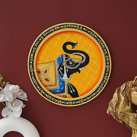 Traditional Elephant Wall Plate – Handcrafted Decorative Art for Living Room & Home Décor (12X12INCHES) 25