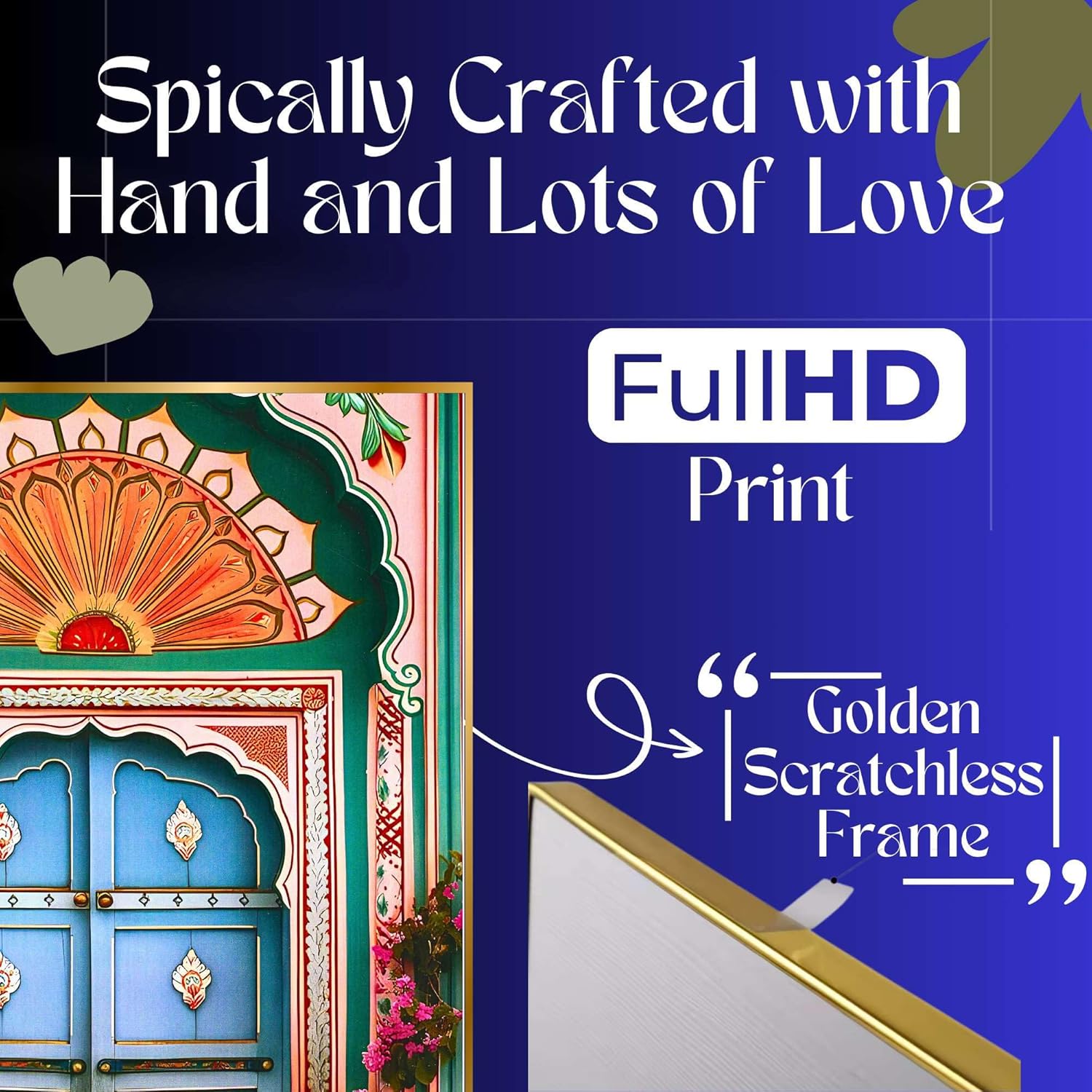 Set of Three large Wall Paintings for Wall Dacoration Golden Framed Wall Paintings for Living Room & Bedroom Wall Art for Home Decoration & Office...