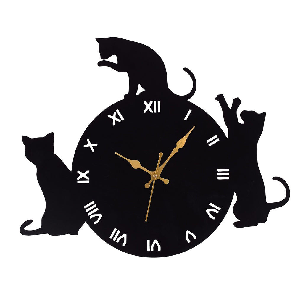Cat Design Wall Clock – 44x36 cm Decorative Wall Clock for Living Room, Bedroom & Home Décor