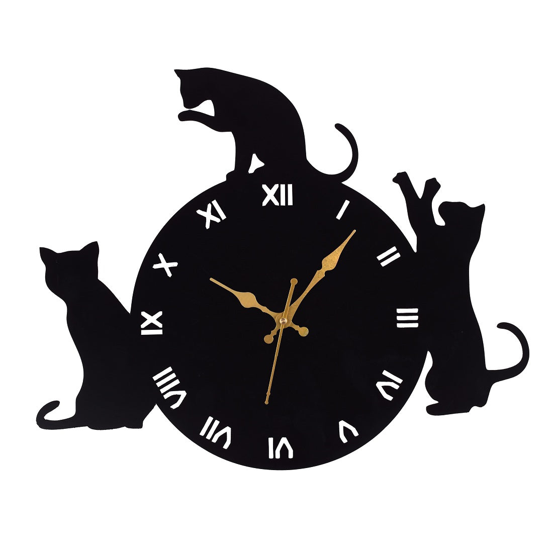 Cat Design Wall Clock – 44x36 cm Decorative Wall Clock for Living Room, Bedroom & Home Décor
