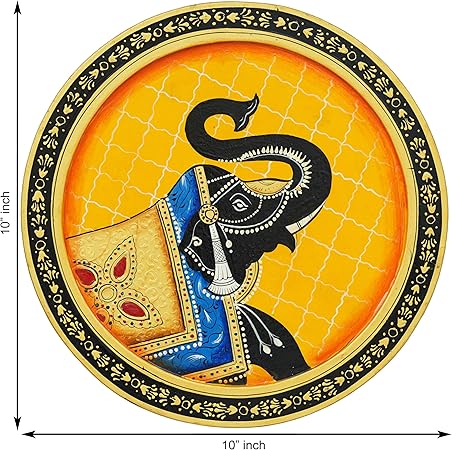 Traditional Elephant Wall Plate – Handcrafted Decorative Art for Living Room & Home Décor (12X12INCHES) 25