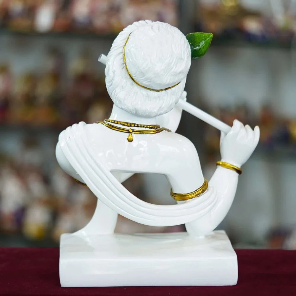 Lord Krishna Statue – Elegant Flute Playing Murti for Mandir, Janmashtami & Gifting
