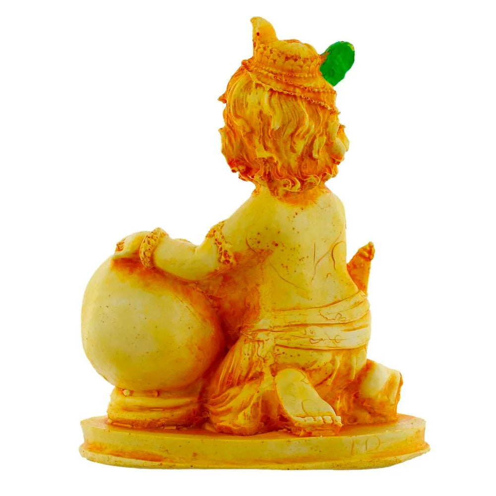 Makhan Chor Bal Krishna Idol – Butter Thief Baby Krishna Statue for Home & Puja Décor