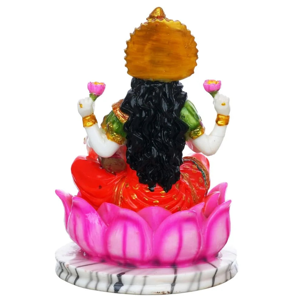 Lakshmi Mata Idol on Lotus – 10.5 Inch Goddess Statue for Diwali Puja & Temple