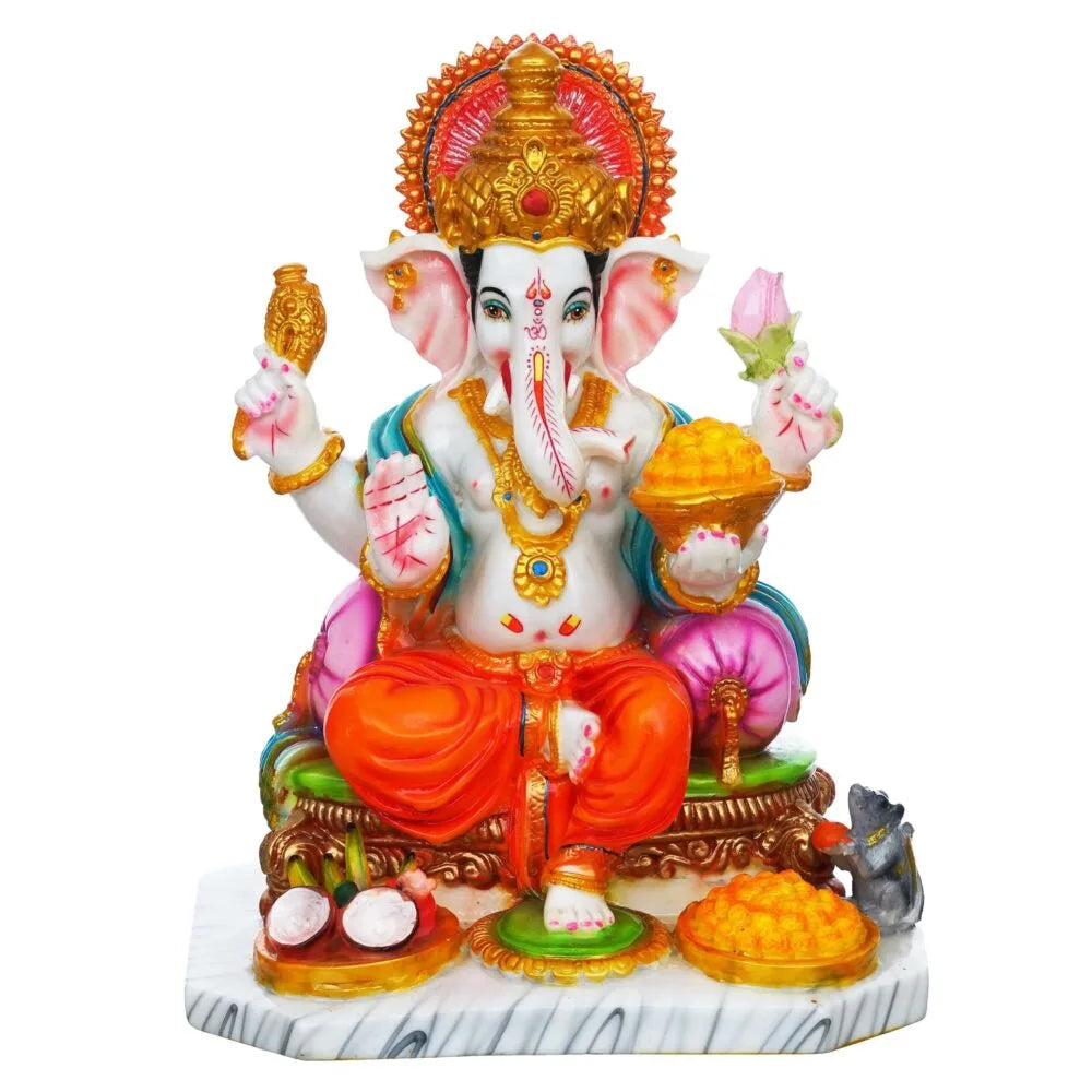 13 Inch Lord Ganesha Idol – Big Ganesh Murti for Home Temple, Mandir, Diwali Puja & Festive Decoration