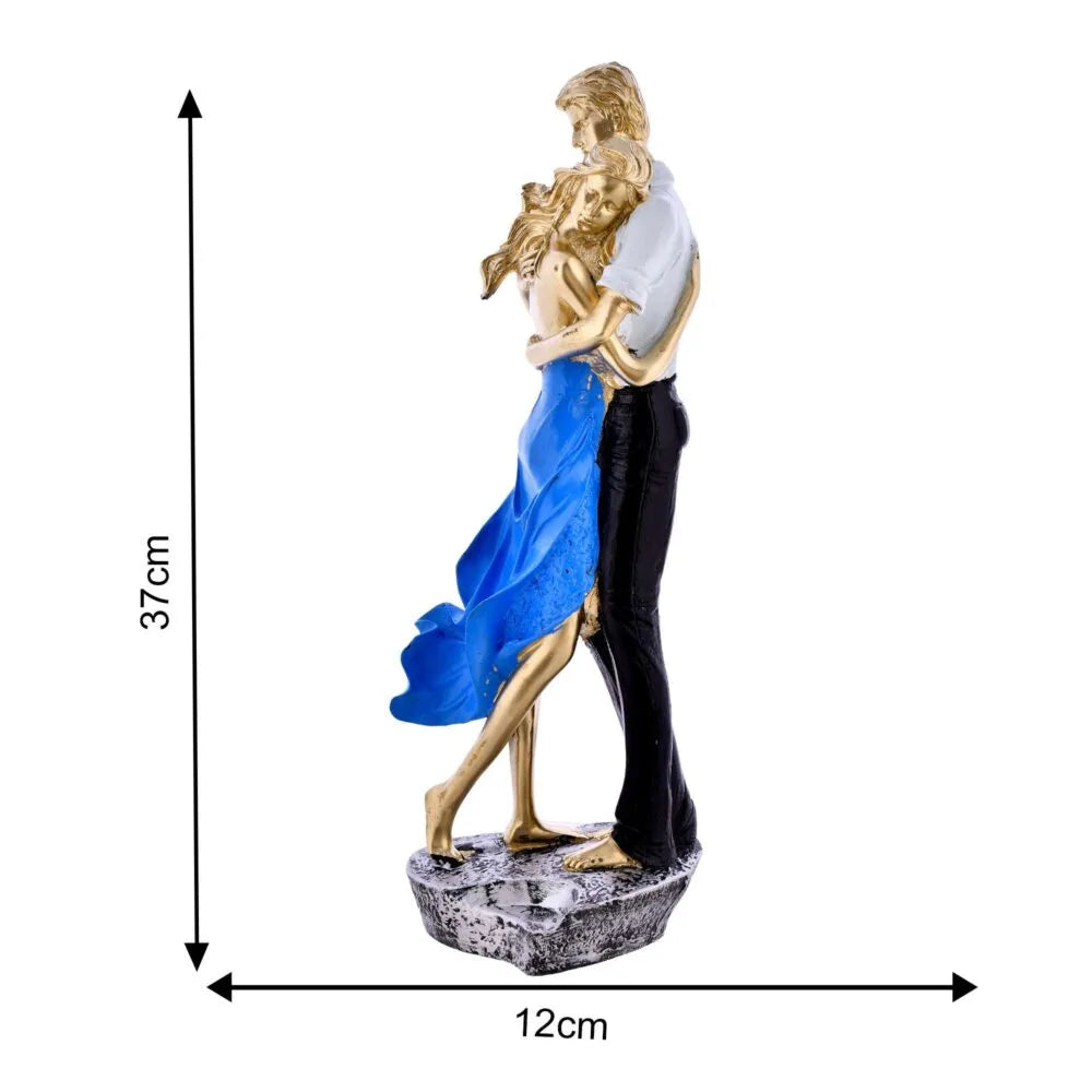 Romantic Couple Embrace Statue – 37 cm Modern Love Showpiece for Home Décor