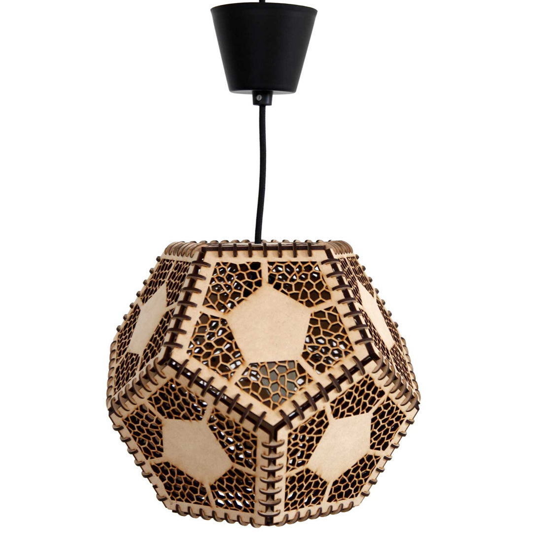 Wooden Pendant Hanging Light for Ceiling – Modern Decorative Hanging Lamp (28 cm) for Living Room, Dining Room, Bedroom & Café Decoration