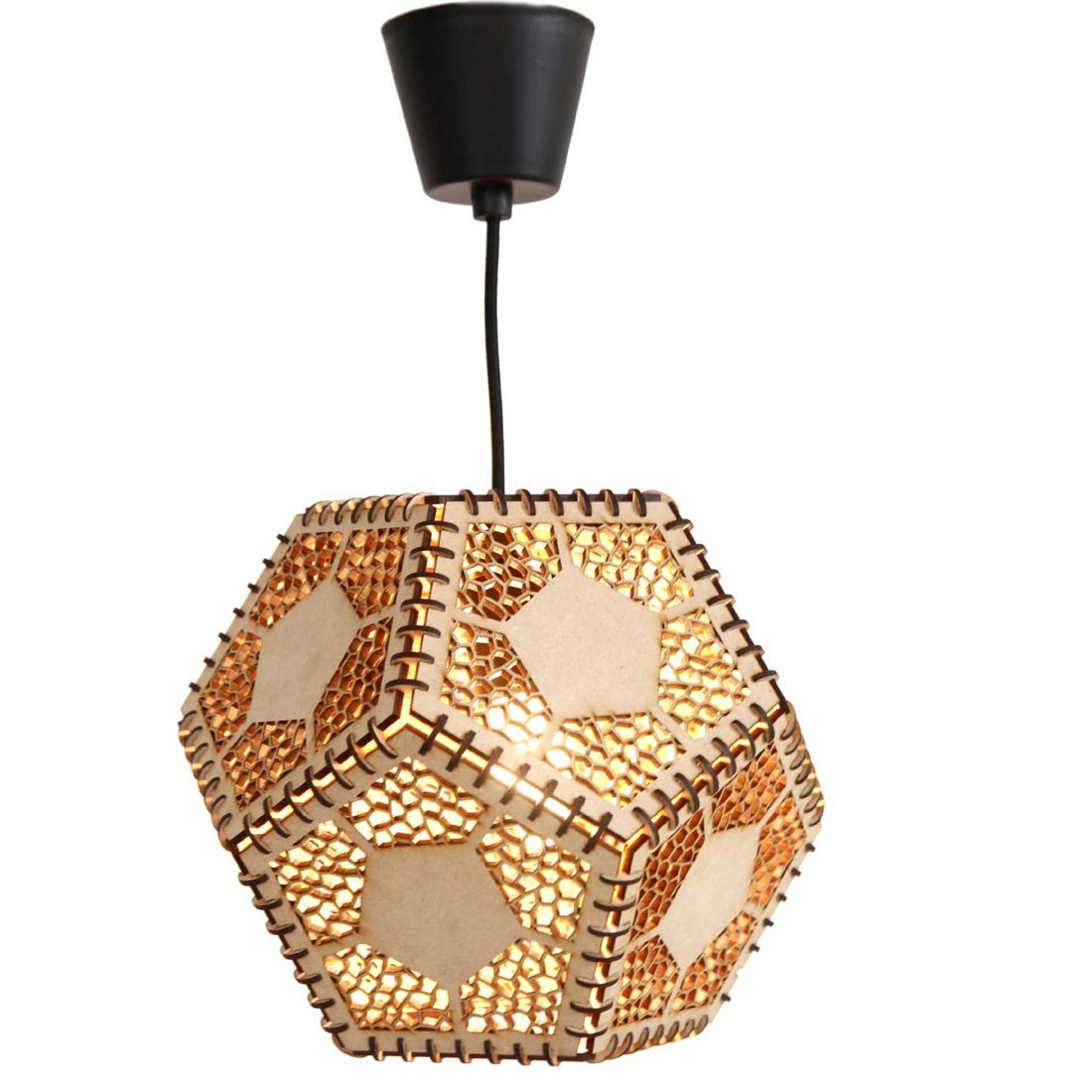 Wooden Pendant Hanging Light for Ceiling – Modern Decorative Hanging Lamp (28 cm) for Living Room, Dining Room, Bedroom & Café Decoration