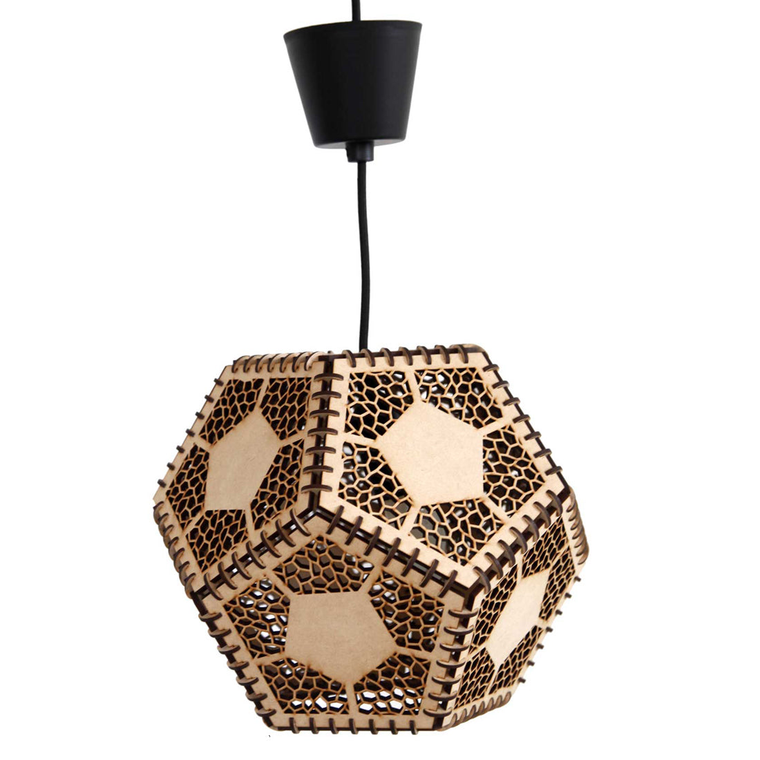 Wooden Pendant Hanging Light for Ceiling – Modern Decorative Hanging Lamp (28 cm) for Living Room, Dining Room, Bedroom & Café Decoration