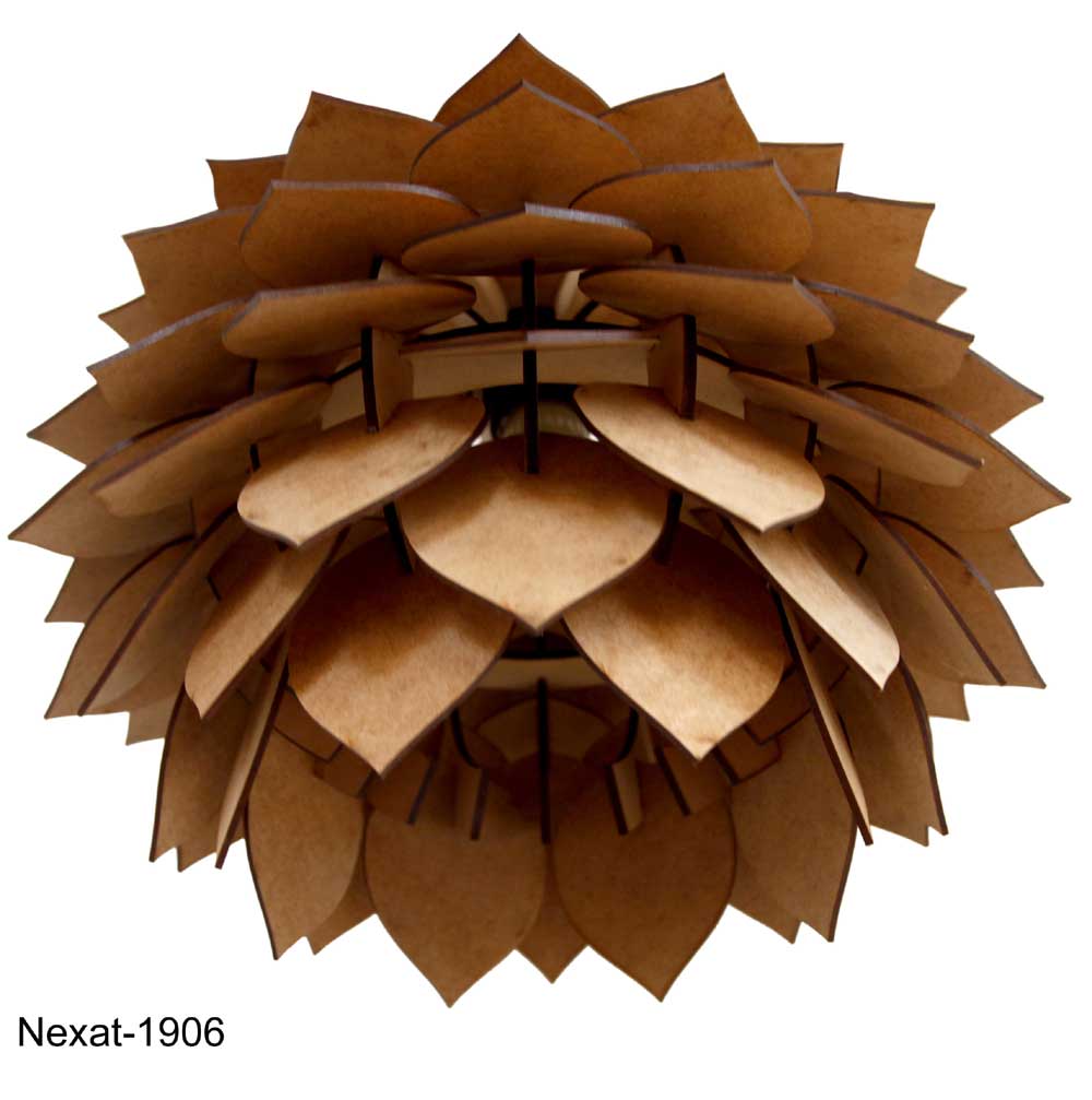 Wooden Pendant Light for Ceiling – Modern Hanging Light Fixture for Living Room, Dining Room & Bedroom (29 x 29 x 140 cm)