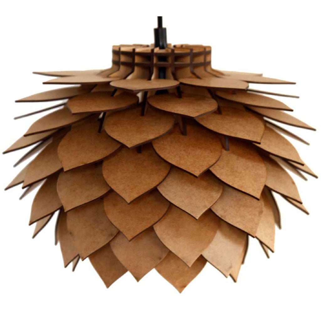 Wooden Pendant Light for Ceiling – Modern Hanging Light Fixture for Living Room, Dining Room & Bedroom (29 x 29 x 140 cm)