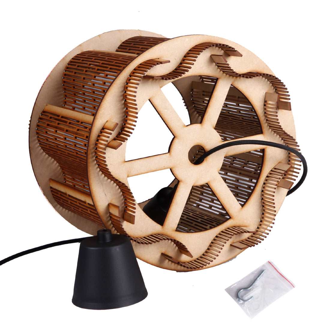 Wooden Pendant Hanging Light for Ceiling – Modern Decorative Hanging Lamp (30x27 cm) for Living Room, Dining Room, Bedroom & Café