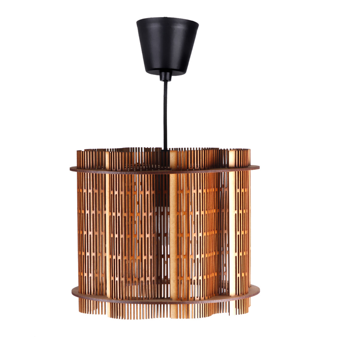 Wooden Pendant Hanging Light for Ceiling – Modern Decorative Hanging Lamp (30x27 cm) for Living Room, Dining Room, Bedroom & Café