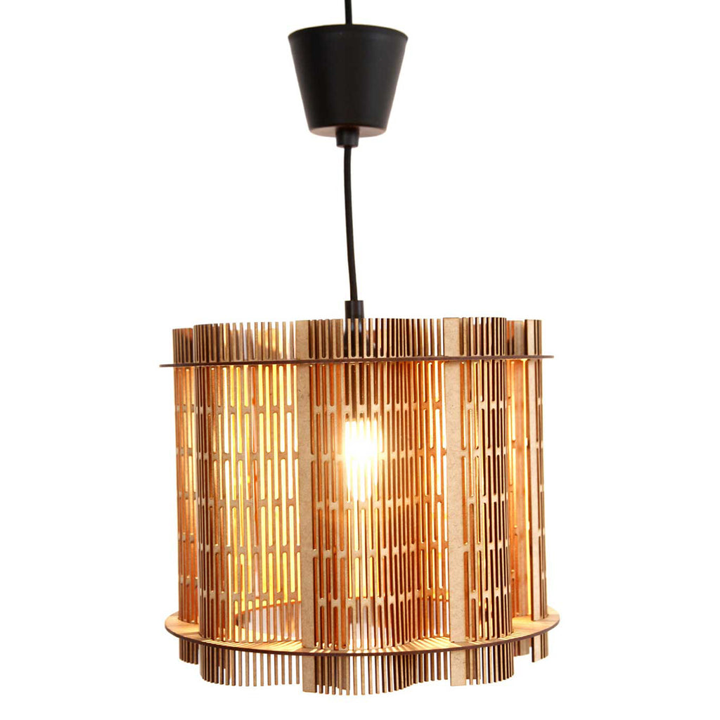 Wooden Pendant Hanging Light for Ceiling – Modern Decorative Hanging Lamp (30x27 cm) for Living Room, Dining Room, Bedroom & Café