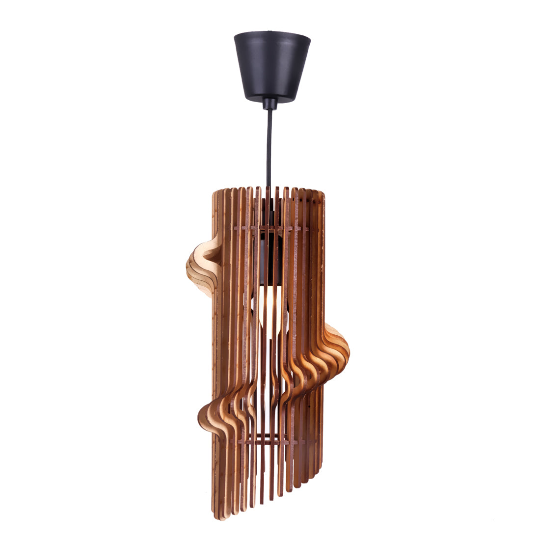 Wooden Hanging Pendant Light for Living Room | Modern Ceiling Lamp for Home Decoration (39x20 cm)