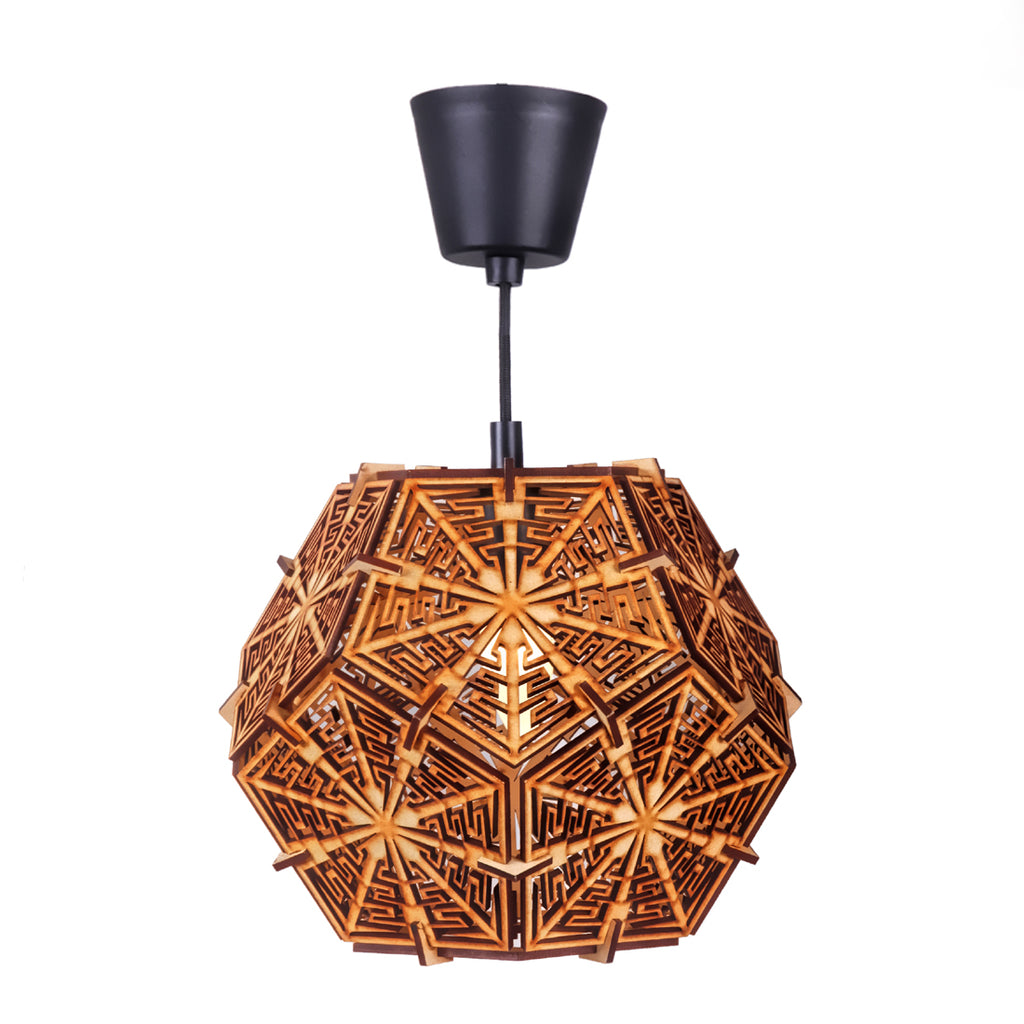 Wooden Hanging Pendant Light for Home Decoration | Decorative Wooden Ceiling Lamp 28cm for Living Room, Bedroom & Dining