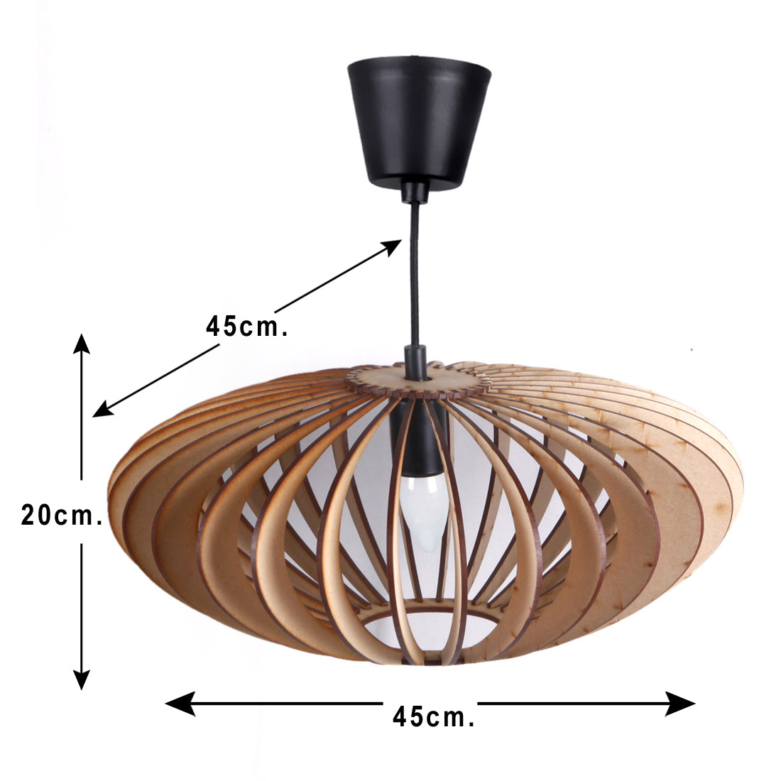 Modern Wooden Pendant Light for Living Room, Dining Room & Bedroom Ceiling Decoration