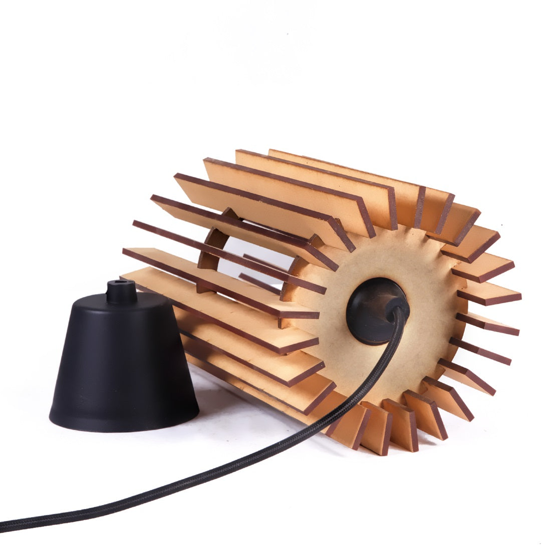 Wooden Hanging Pendant Light for Living Room, Dining Room & Bedroom | Modern Ceiling Lamp 37x16 cm