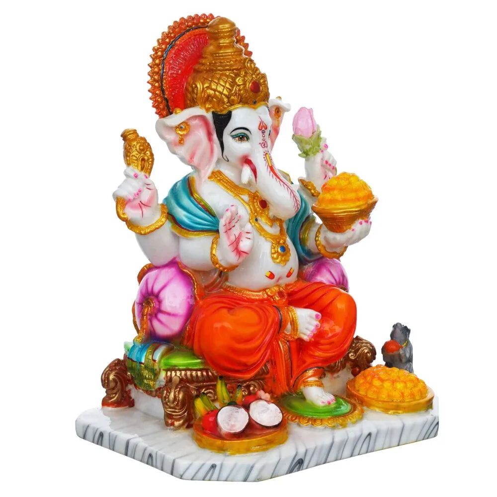 13 Inch Lord Ganesha Idol – Big Ganesh Murti for Home Temple, Mandir, Diwali Puja & Festive Decoration