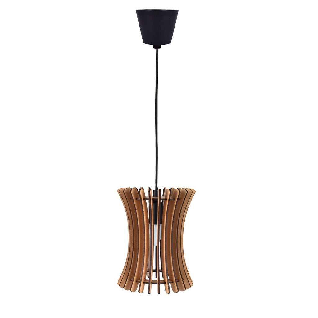 Wooden Pendant Light for Living Room, Dining Room & Bedroom | Modern Hanging Ceiling Lamp (20 x 20 x 108 cm)