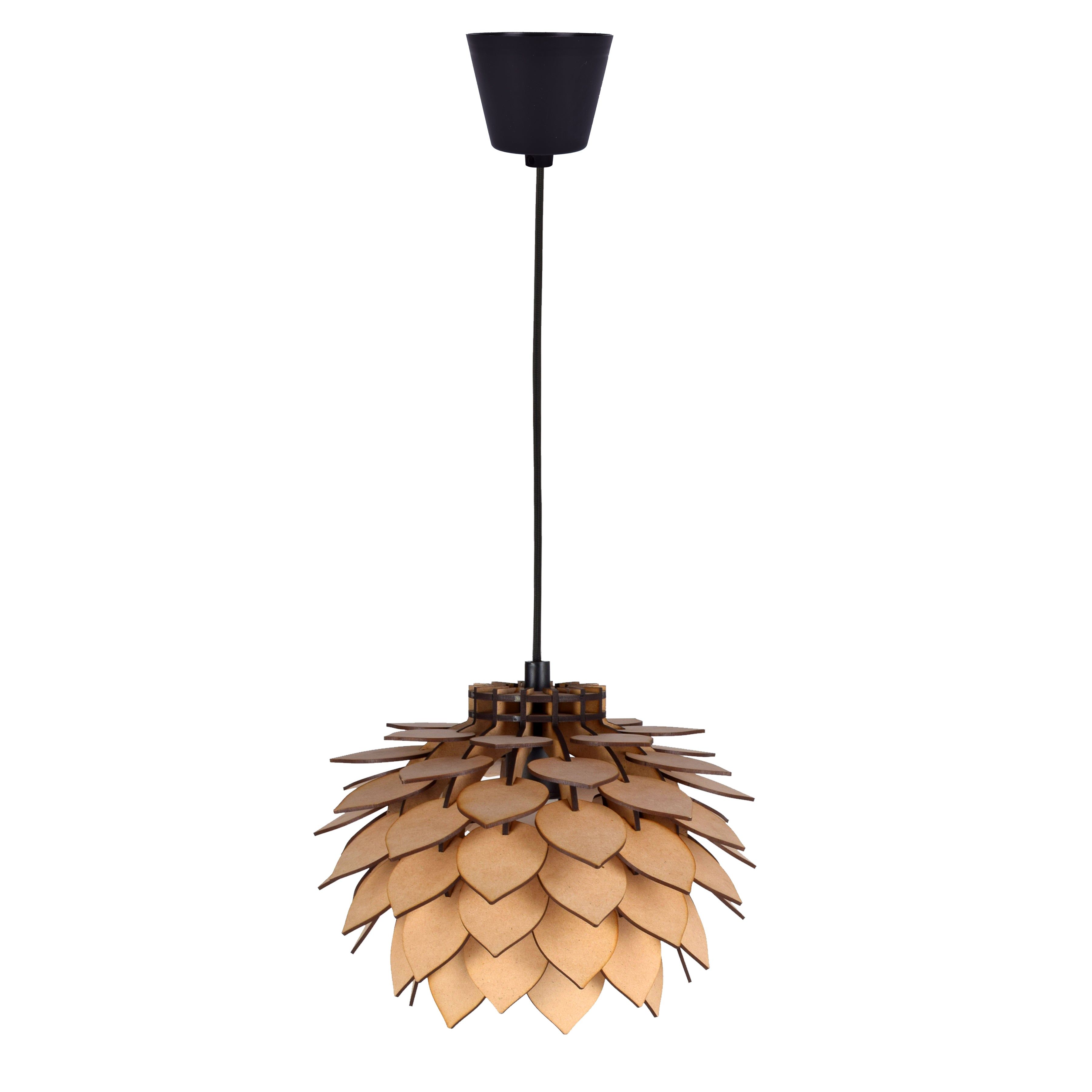 Wooden Pendant Light for Ceiling – Modern Hanging Light Fixture for Living Room, Dining Room & Bedroom (29 x 29 x 140 cm)