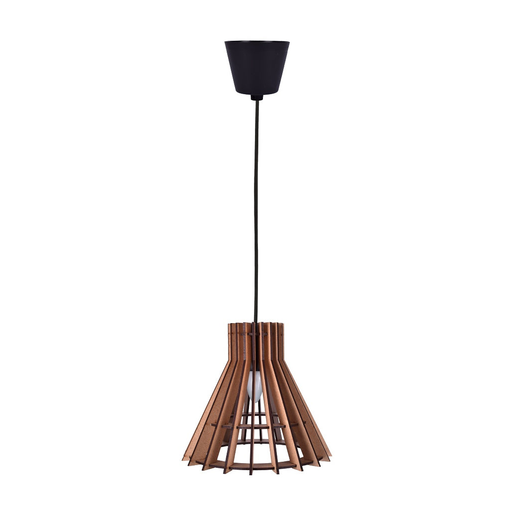 Wooden Pendant Light for Living Room, Dining Room & Bedroom | Modern Hanging Ceiling Lamp (28 x 28 x 107 cm)