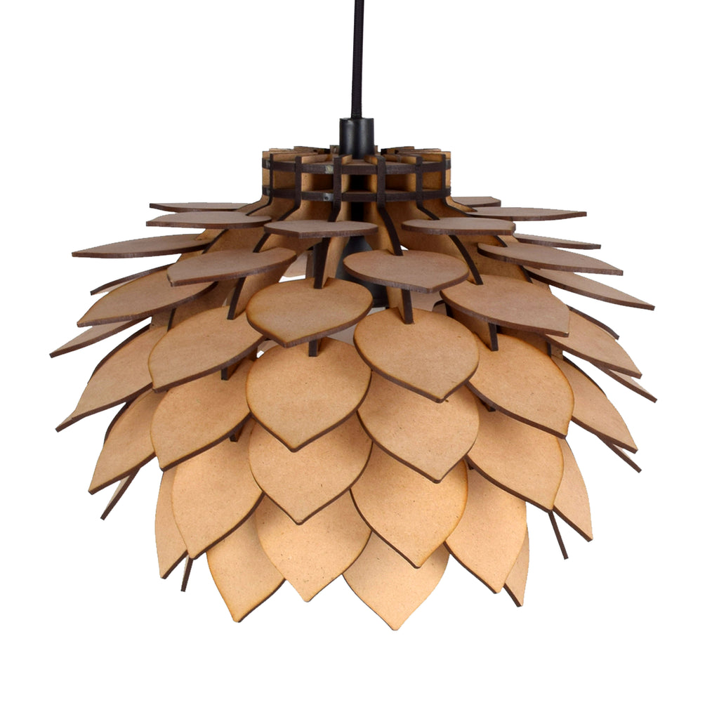 Wooden Pendant Light for Ceiling – Modern Hanging Light Fixture for Living Room, Dining Room & Bedroom (29 x 29 x 140 cm)