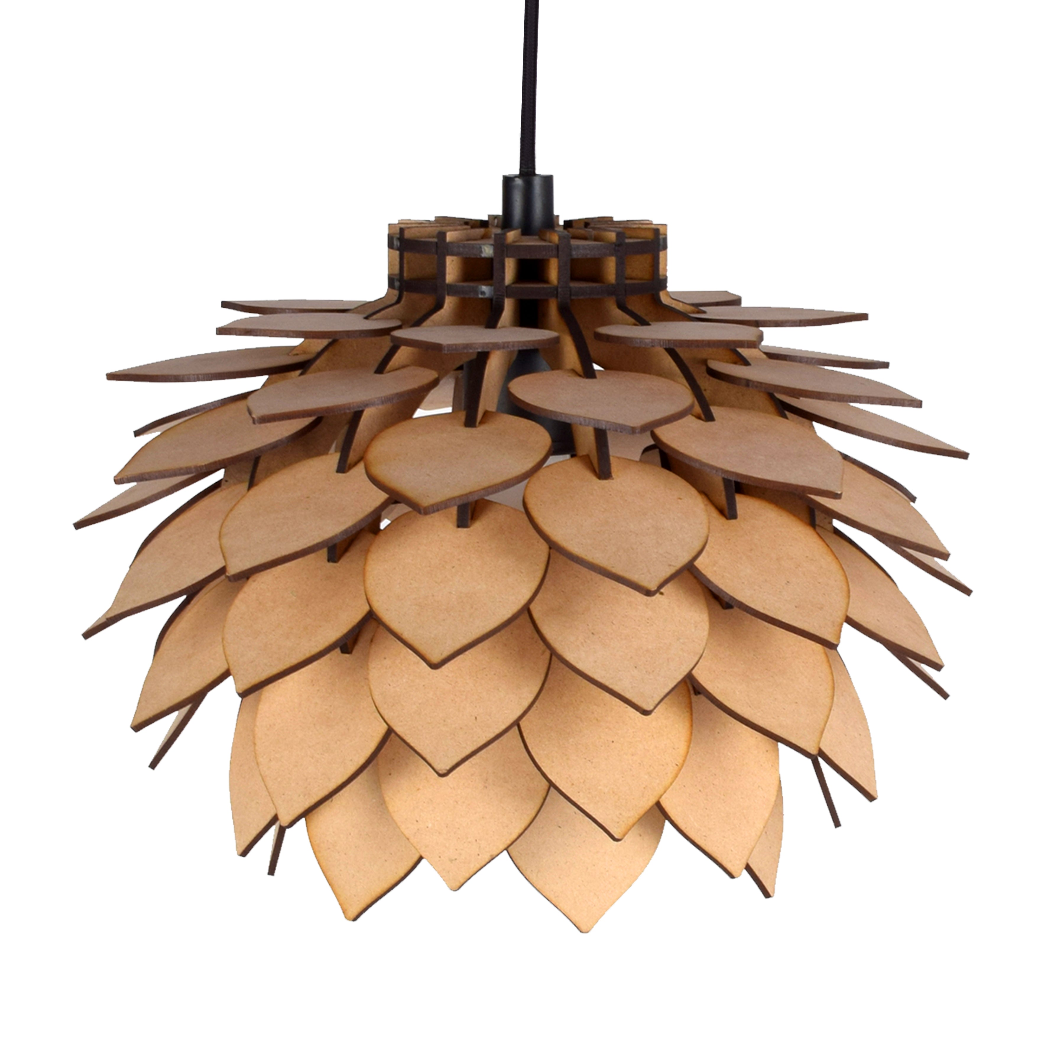Wooden Pendant Light for Ceiling – Modern Hanging Light Fixture for Living Room, Dining Room & Bedroom (29 x 29 x 140 cm)