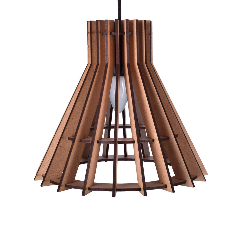 Wooden Pendant Light for Living Room, Dining Room & Bedroom | Modern Hanging Ceiling Lamp (28 x 28 x 107 cm)