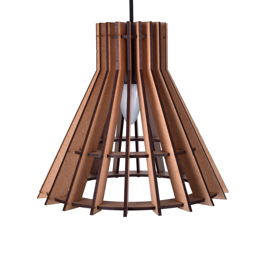 Wooden Pendant Light for Living Room, Dining Room & Bedroom | Modern Hanging Ceiling Lamp (28 x 28 x 107 cm)