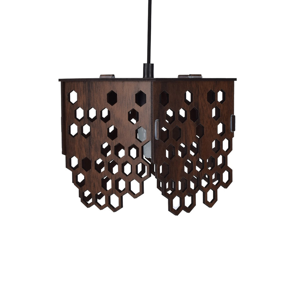 Wooden Honeycomb Pendant Light | Modern Ceiling Hanging Lamp for Home, Café & Restaurant Decoration (20x104 cm)