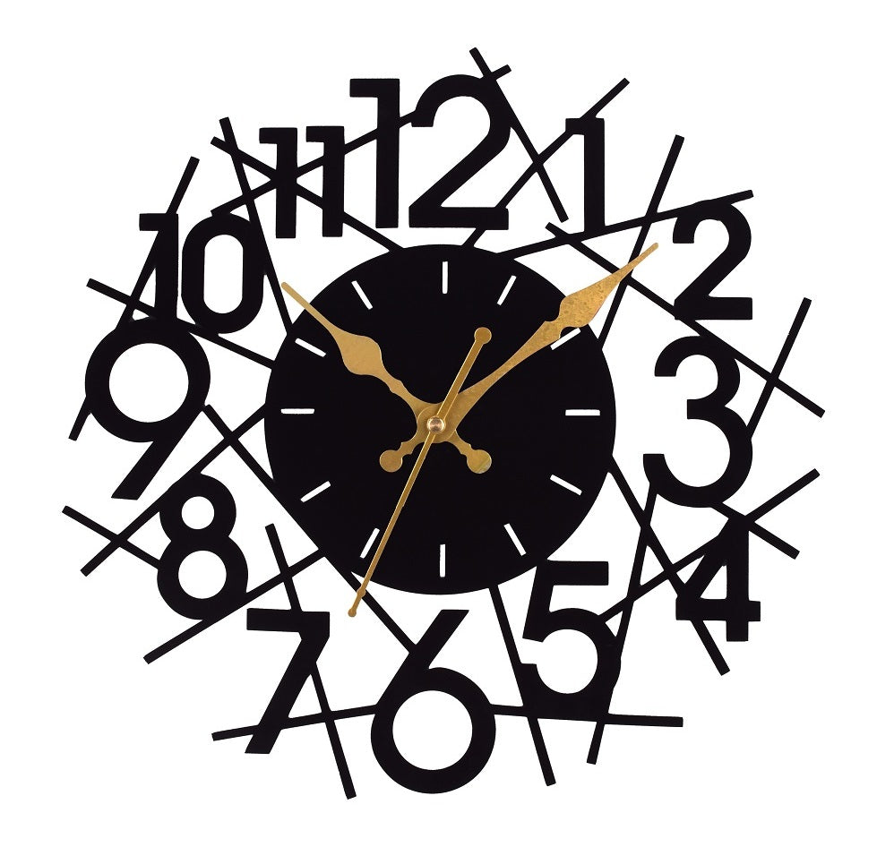 Modern Black Designer Wall Clock – 39 cm Metal Wall Clock for Living Room, Bedroom & Office Home Décor