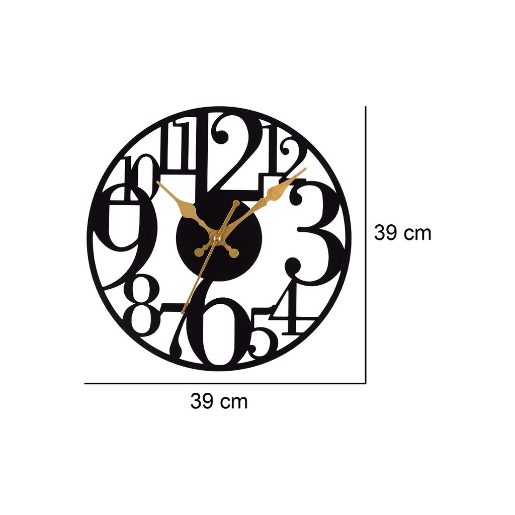 Metal Wall Clock – Stylish Black Decorative Wall Clock for Home, Living Room & Office Décor