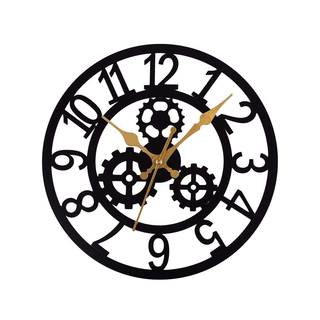 Metal Wall Clock – 39 cm Stylish Black Decorative Wall Clock for Home, Living Room & Office Décor
