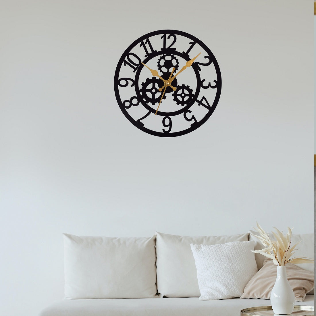 Metal Wall Clock – 39 cm Stylish Black Decorative Wall Clock for Home, Living Room & Office Décor