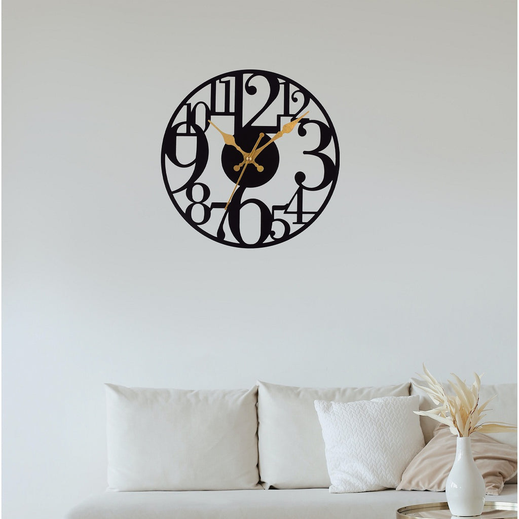 Metal Wall Clock – Stylish Black Decorative Wall Clock for Home, Living Room & Office Décor