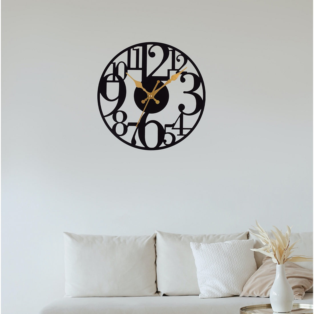 Metal Wall Clock – Stylish Black Decorative Wall Clock for Home, Living Room & Office Décor