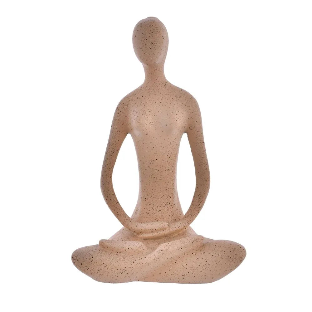 Modern Beige Figurine Shaped Solid Minimalistic Ceramic Figure Showpiece |for Home Decor | Center Table Decorative Item for Living Room, Dining Table, Office, Bedroom | Pack of 1