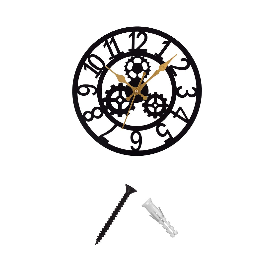 Metal Wall Clock – 39 cm Stylish Black Decorative Wall Clock for Home, Living Room & Office Décor