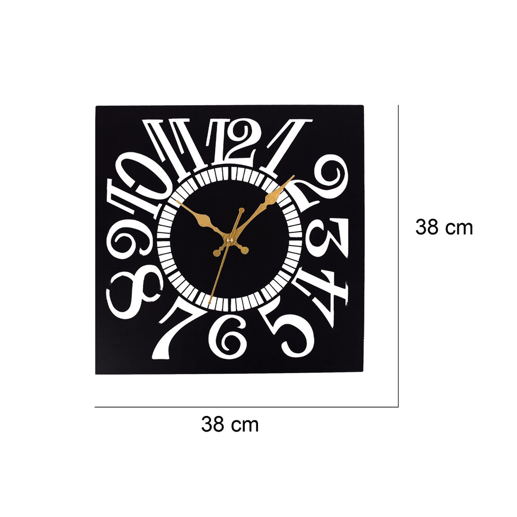 Metal Wall Clock 39 cm– Stylish Black Decorative Wall Clock for Home, Living Room & Office Décor