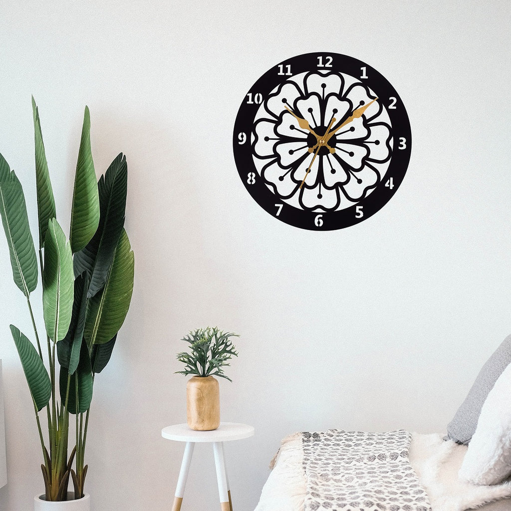 39 cm Metal Wall Clock – Stylish Black Decorative Wall Clock for Home, Living Room & Office Décor