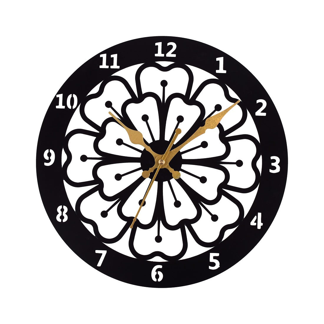 39 cm Metal Wall Clock – Stylish Black Decorative Wall Clock for Home, Living Room & Office Décor